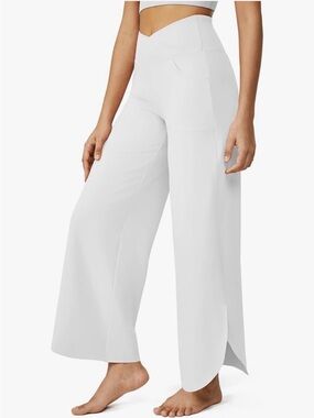 G4Free Wide Leg Yoga Pants – Size Large – White – Pockets